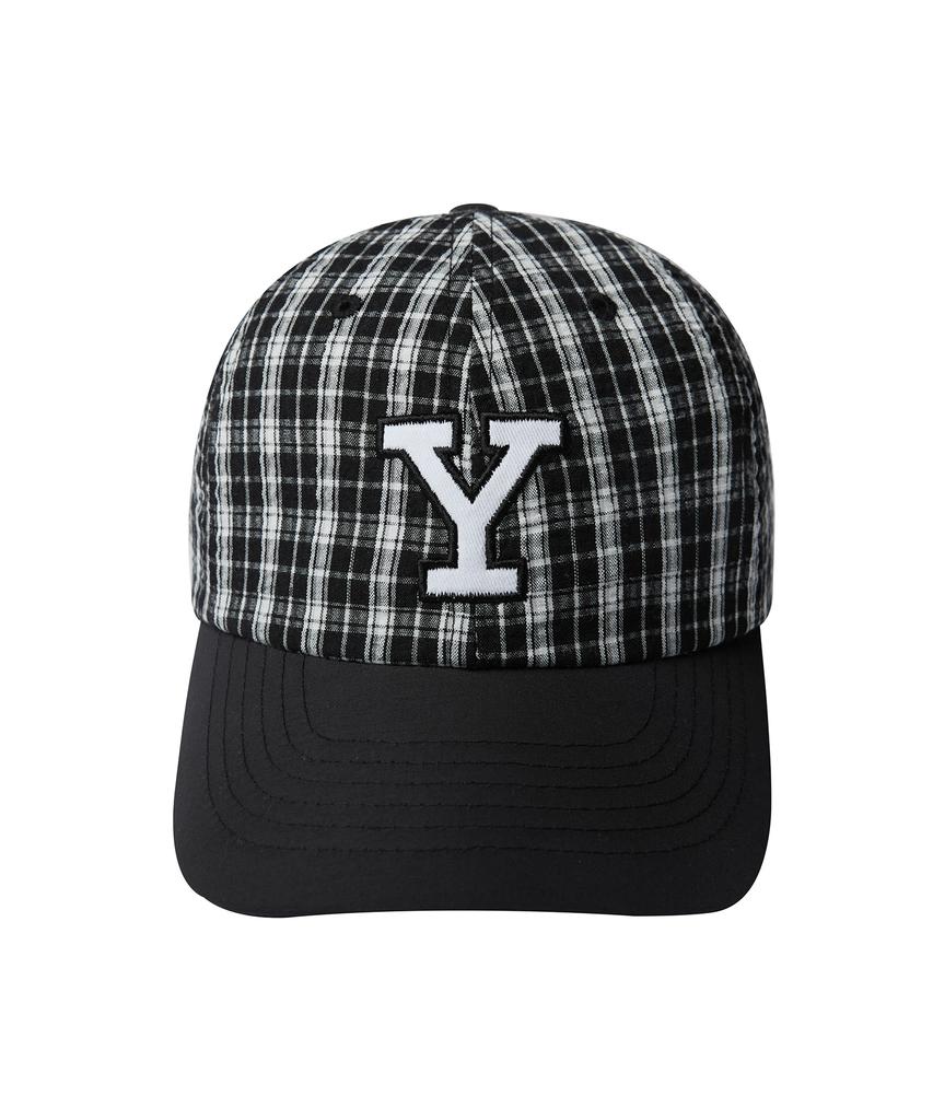 Кепка YALE из нейлона с мульти-клеткой и логотипом Y_Черная