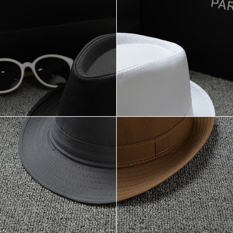 Plain Cloth British Style Male And Female Neutral Solid Color Jazz Hat Couple Panama Hat Sun Hat Yiwu