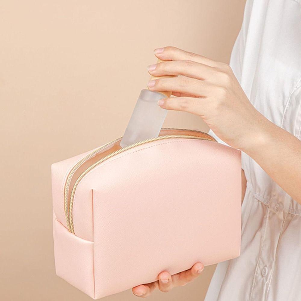 Косметичка из искусственной кожи, водонепроницаемая сумка для хранения кистей для макияжа, переносная дорожная косметичка для женщин