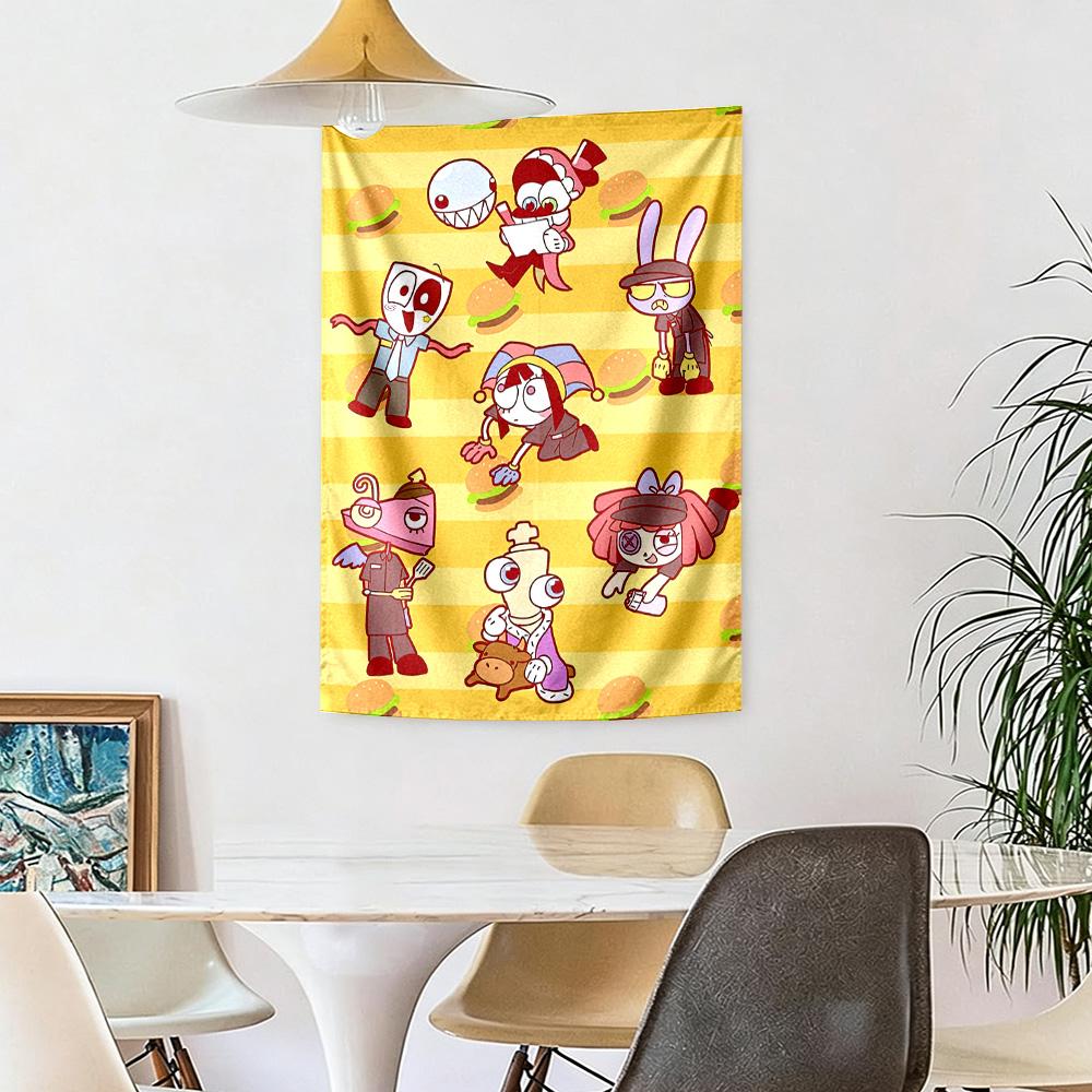 Digital Circus Wall Decor Tapestry Art For Pet Memorial Birthdaywedding Party Backdrop Family Gift