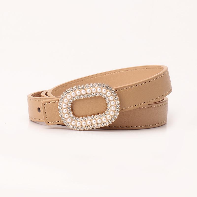 Women's Pearl Rhinestone Snap Belt: Elegant Decorative High-End Fashion for Skirts & Jeans