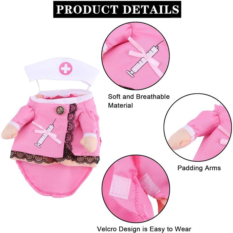 Костюм медсестры для собак и кошек, милые костюмы для Хэллоуина для собак и кошек, косплей, униформа медсестры для домашних животных со шляпой, нарядная одежда, забавная одежда для вечеринок