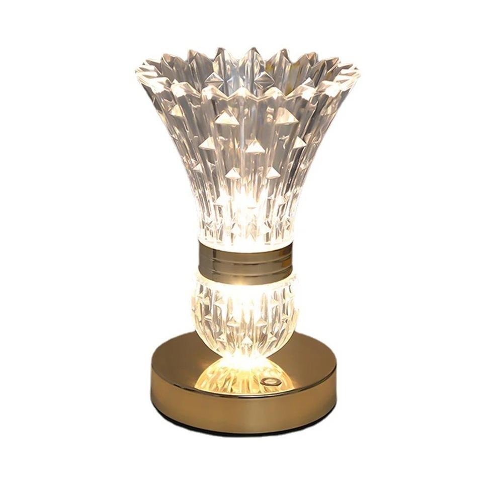 High-End Dimmable Crystal Table Lamp Adjustable Soft Lights Acrylic Night Light Touch Control Ornaments LED Desk Lamp Home Decor