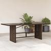 VidaXL Garden Table with Brown Glass Top Braided Resin 365603