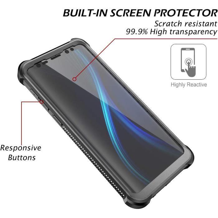 Coque pour Samsung Galaxy S9 - DEXNOR - Noir - Protection intégrale 360° - Antichoc - Étanche à la poussière