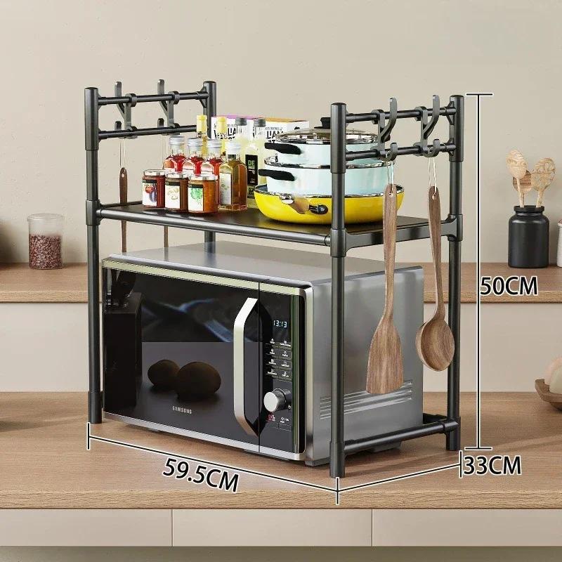 Kitchen Storage Rack Multi-Layer Microwave Rack Simple Standing Countertop Condiment Oven Organizer Shelf Kitchen Accessories