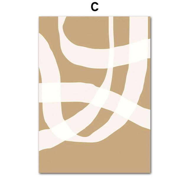 Abstract Mid-Century Modern Lines Nordic Gallery Wall Medieval Art Canvas Painting Posters Print Pictures for Living Room Decor No Frame