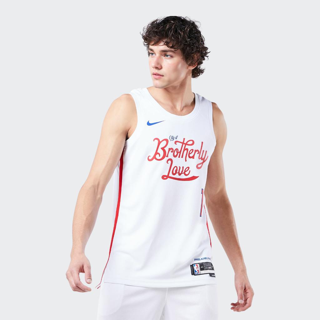 Nike NBA Quick-Dry 76ers Harden City Edition Tank, Fan Version 2022-23 Топы унисекс, белые DO9606-107