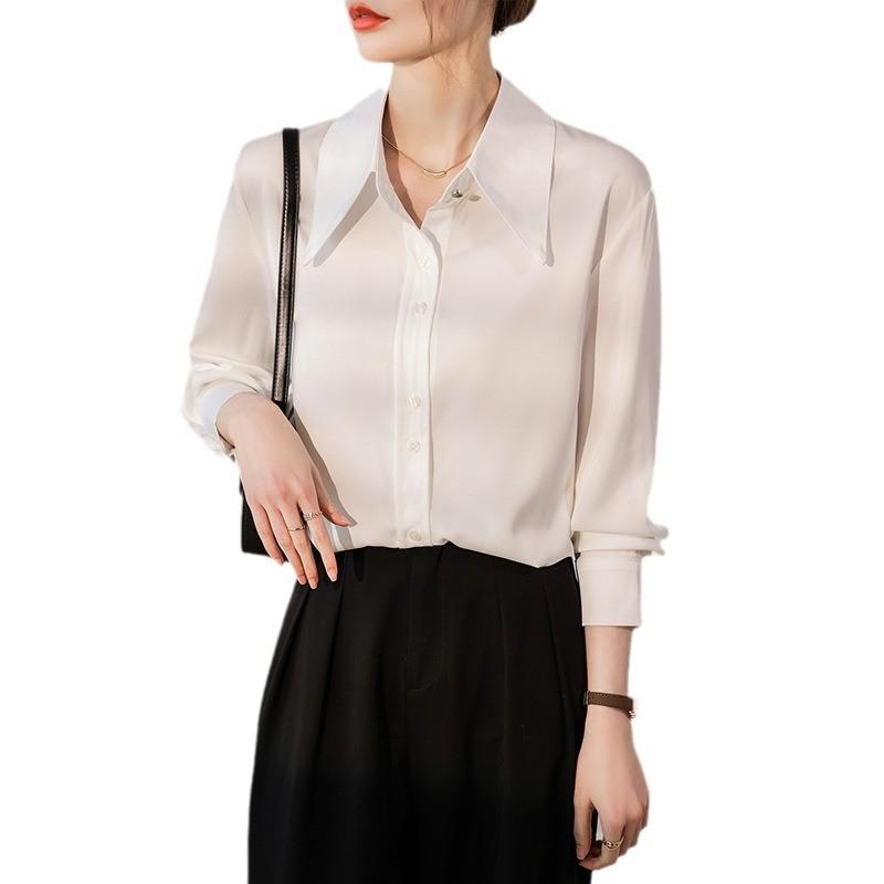 Women Blouses Shirts 2025 Spring Long Sleeve Women Blouse Shirt Turn Down Colla White Chiffon Blouse Shirt Women Tops J859