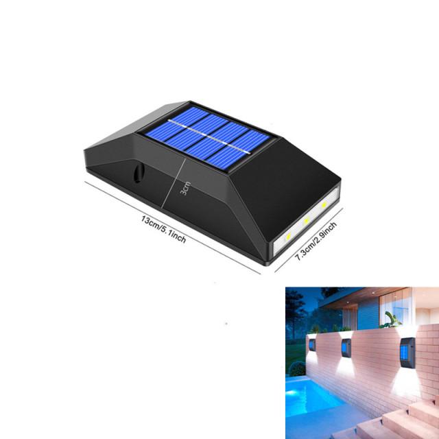 Светодиодный солнечный свет, открытый водонепроницаемый, 6 светодиодов, автоматическое включение ночью, на солнечной энергии, настенный светильник для украшения патио, сада