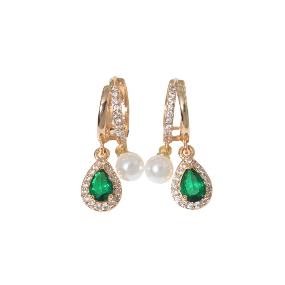 1 Pair Fashion Water Droplets Zirconia Dangle Earrings for Women Imitation Pearls Earring Jewelry Wedding Party Accessories
