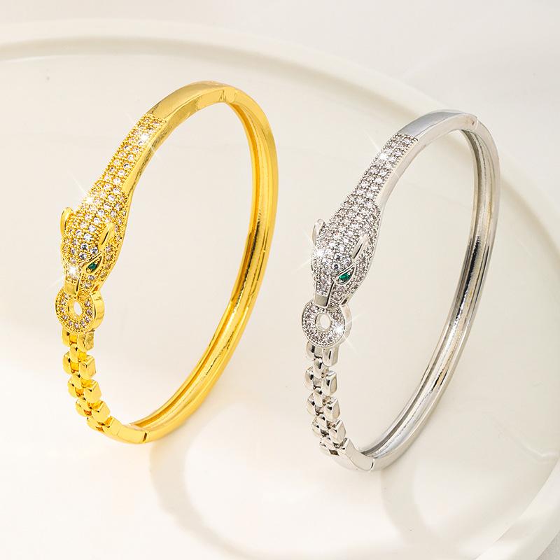 Высококачественный Браслет из Меди с Натуральным Леопардом, Стильный Универсальный Браслет