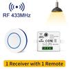 RF 433MHz Wireless Light Switch 220V 110V 10A Relay Controlle Mini Round Button Wall Panel Switch Remote Control For LED Lamp