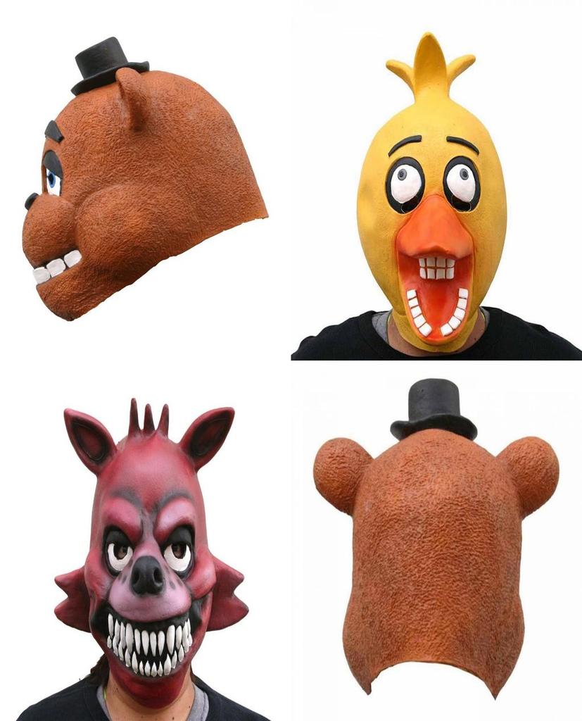 Взрослая латексная маска на голову Five Nights At Freddy's в стиле Фредди Чики Бонни Фокси