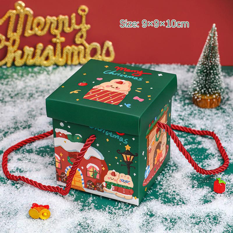 Модная пустая коробка для рождественского подарка, портативная бумажная коробка для рождественского подарка, упаковочная коробка для рождественского подарка, креативная коробка для праздничных подарков