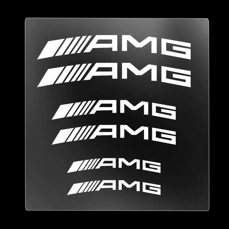 VRHGV1 GLC GLB Car For Mercedes benz AMG 6pcs Car Styling Car Brake Caliper Stickers For AMG Mercedes Benz W204 W124 W201 W202 W212 W22