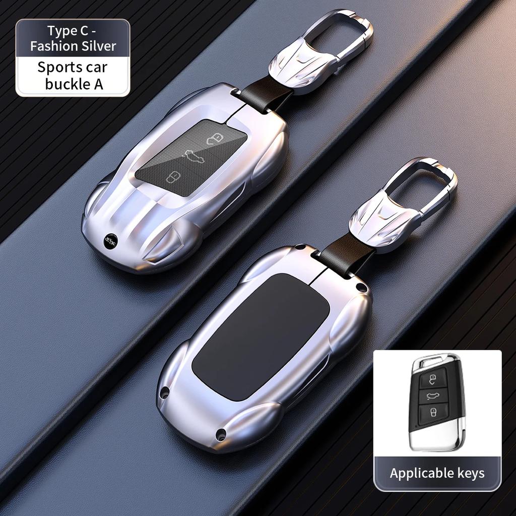 Zinc Alloy Silicone Car Key Case Shell for VW Skoda Kadioq Superb Protector Key Cover Metal Shell Keychain Accessories