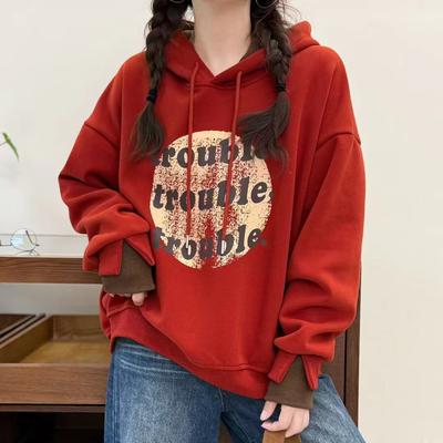 Женские толстовки с капюшоном, свитера, шапки, топы с цветочным принтом, зимняя хлопковая толстая свободная одежда