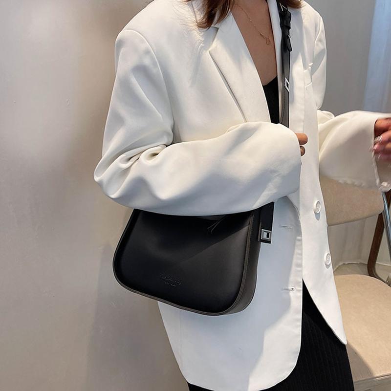 Yogodlns Винтажная однотонная сумка через плечо в форме полумесяца для женщин, новая сумка через плечо из мягкой кожи