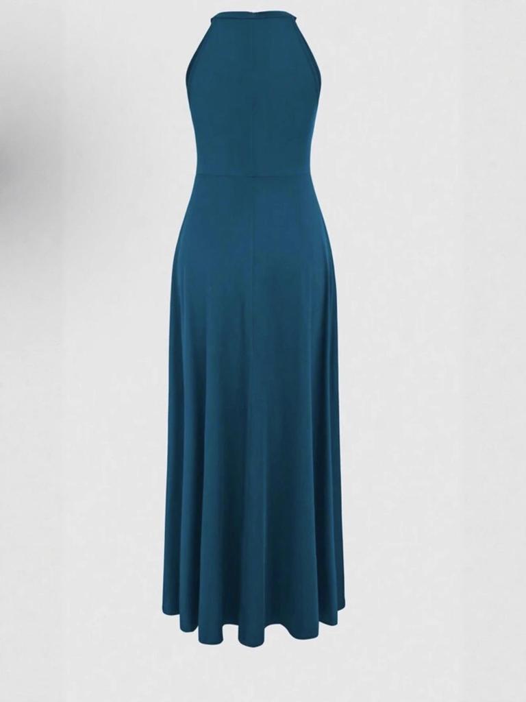 Women's Halter Neck Slit Evening Cocktail Dress - Summer 2025 Collection