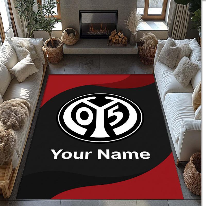 Mainz 05 Printed Crystal Velvet Rug Non‑Slip Crystal Velvet Carpet For Sofa Bedroom Indoor Home Decoration
