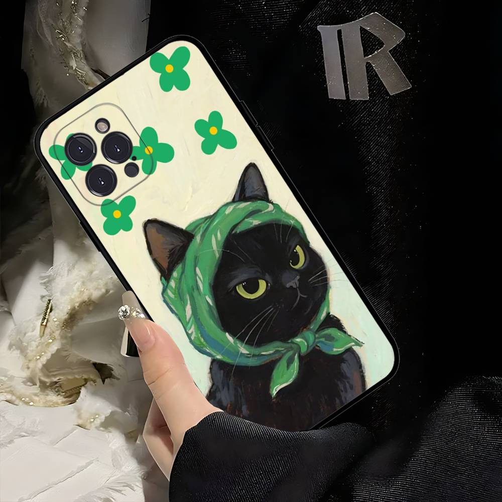 Милый мультяшный чехол для телефона с кошкой для iPhone 17 Air 16 15 14 13 12 11 Pro Max 16 15 14 Plus Мягкий чехол из ТПУ