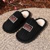 Multi Color Optional Fashionable Warm and Soft Fabric with Fluffy Plush Collar for Home Warm Winter Slippers - Skin Friendly Warm Couple Slippers