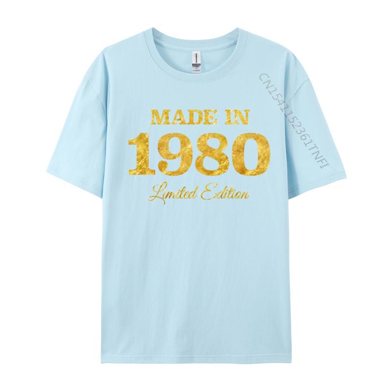 Vintage Made In 1980 Limited Edition 44th Birthday Printed On Normal Tops & Tees NEW YEAR DAY Camisa Cotton Youth T-Shirt