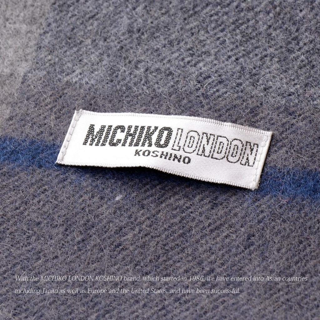 MICHIKO LONDON Брендовый шерстяной шарф в клетку, унисекс, погода, (C Pattern Синий)