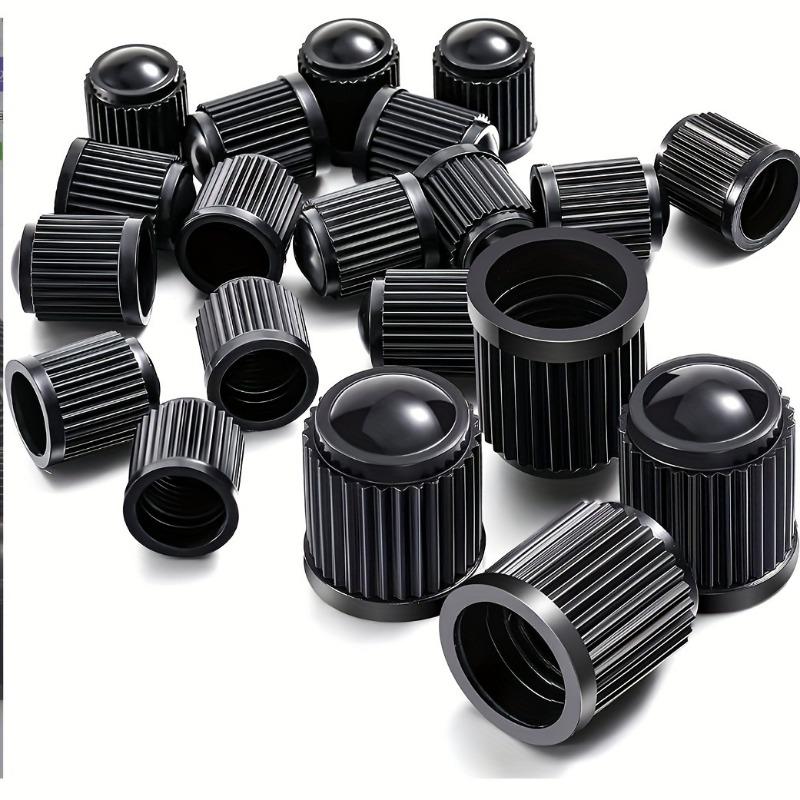 Black PE Tire Valve Cap Set: Durable And Versatile for Car SUV Bike Truck And Motorcycle Use Valve Stems 1