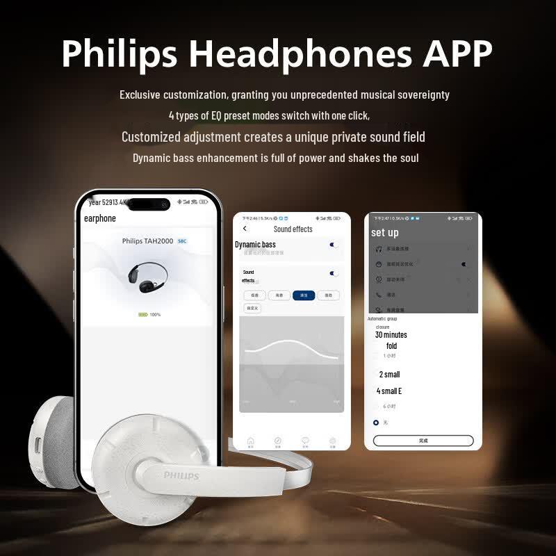 Philips TAH2000 Wireless Bluetooth Noise-Cancelling Headphones