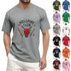 Мужская модная повседневная футболка с коротким рукавом и принтом, с круглым вырезом