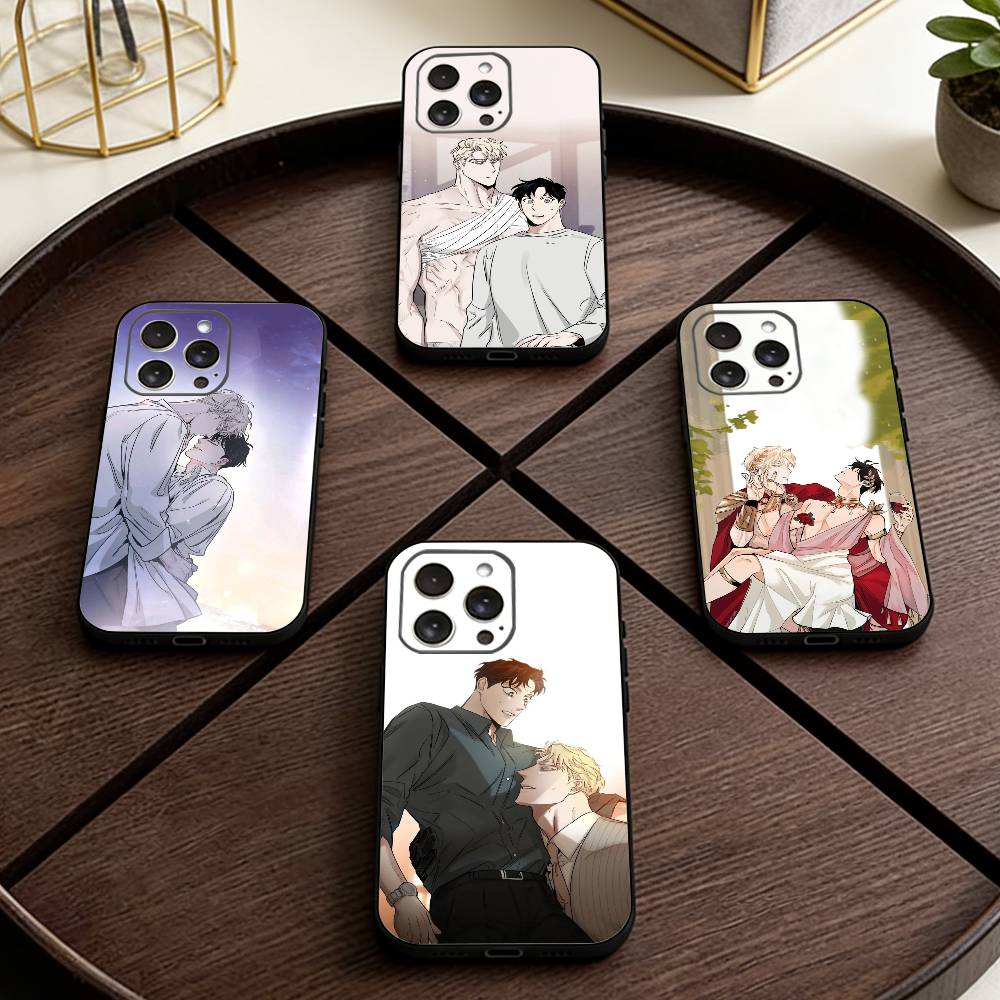 BL Manhwa R-roses And Champagne Phone Case For iPhone 17,16,15,14,13,12,11 Plus,Pro Max,XS,Soft Silicone Black Cover