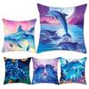 Colorful Sea World Pillowcase Cute Dolphin Pattern Cushion Cover Home Sofa Car Decoration Pillowcase