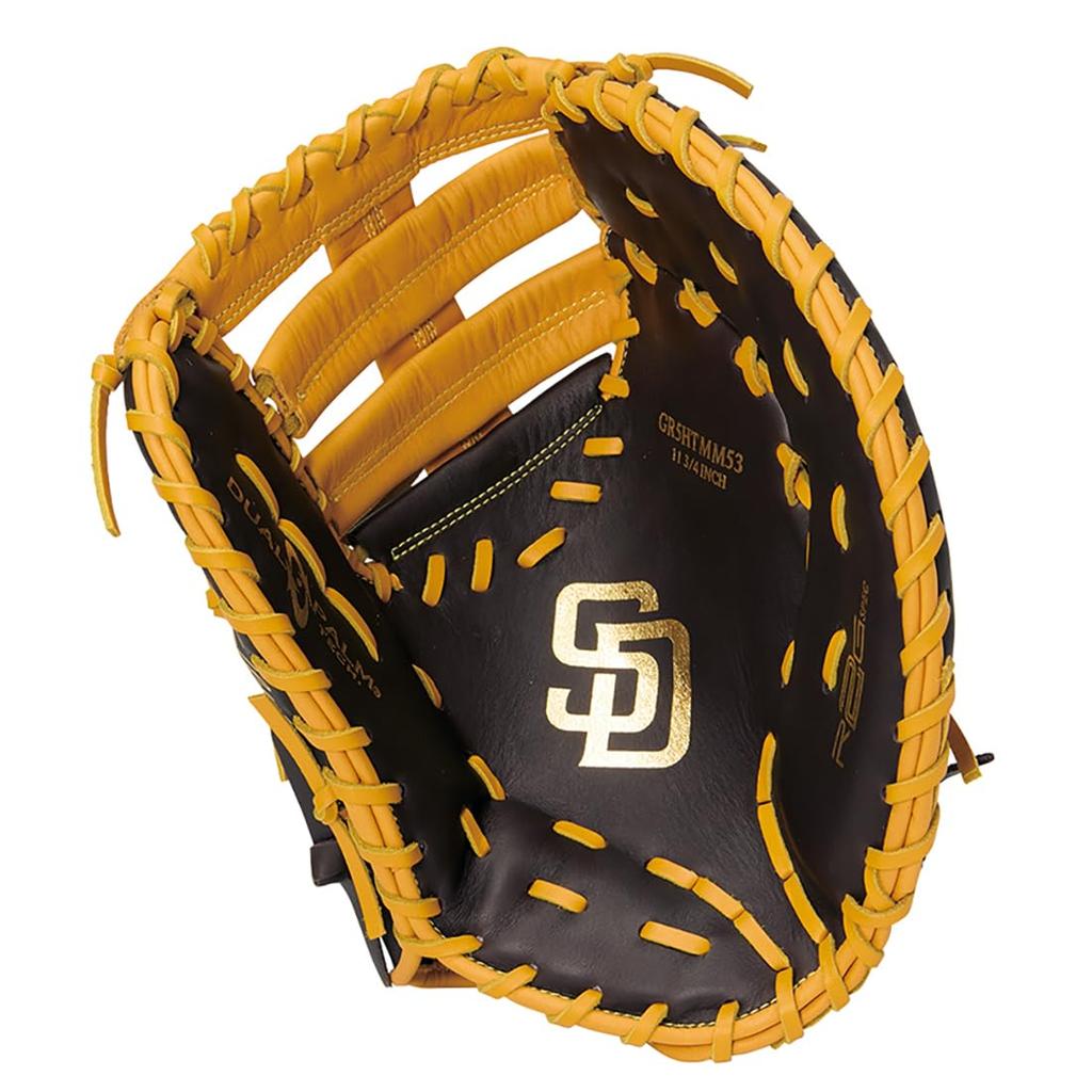 Rawlings Baseball HYPER TECH MLB TEAM Padres Size Throw on the Right Glove, Softball, Adult, GR5HTMM53, [First Base], 11.75, Left-Handed (Worn Hand)