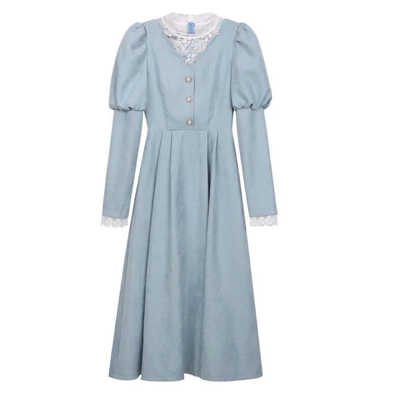 Однотонное элегантное платье, женское зимнее лоскутное кружевное вечернее платье миди, женское 2023