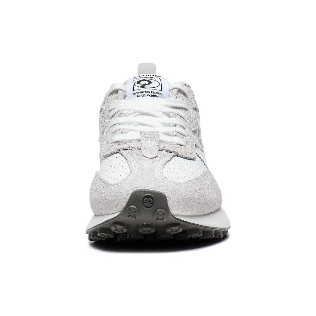 Li Ning Fang Yuan Классические нескользящие износостойкие низкие спортивные повседневные туфли женские кроссовки шампанского-белого цвета AGCT048-2