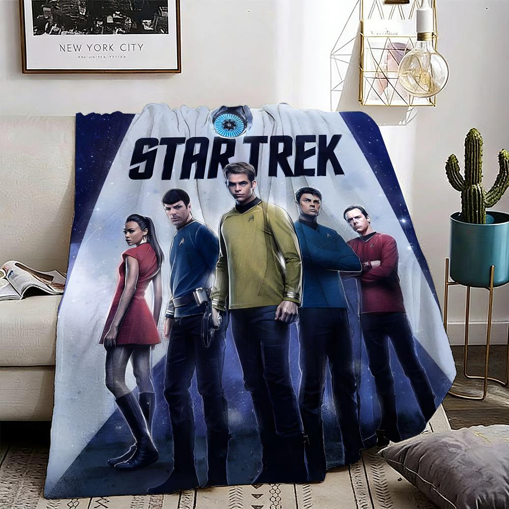 Star Trek Throw Lightweight 240g Flannel Blanket Soft Skin-friendly for Summer Cooling