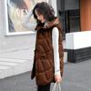 Women Autumn Winter Outwear Thicken Waistcoat Cotton Padded Hooded Sleeveless Jacket Coat Vest