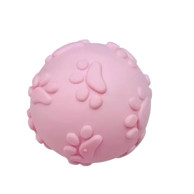 Squeaky Paw Print Dog Ball Toy TPR Rubber Molar Bite‑resistant Interactive Chew Toy for Dogs