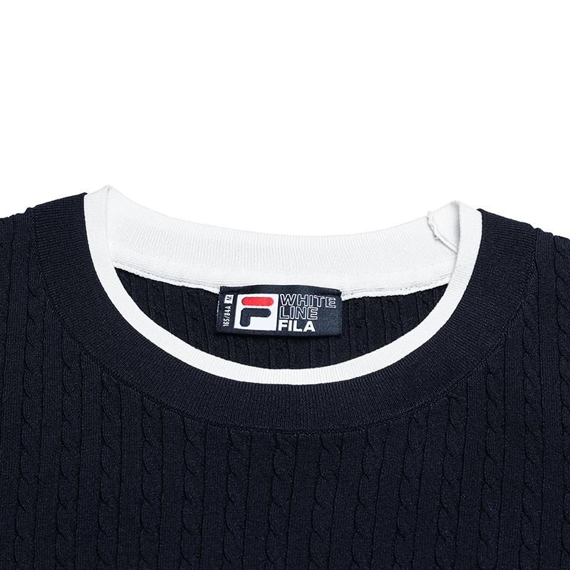 Fila Мода Наследие Простой Универсальный Приятный для Кожи Мягкий Короткий Рукав Платье Женские платья F11W638328FDB