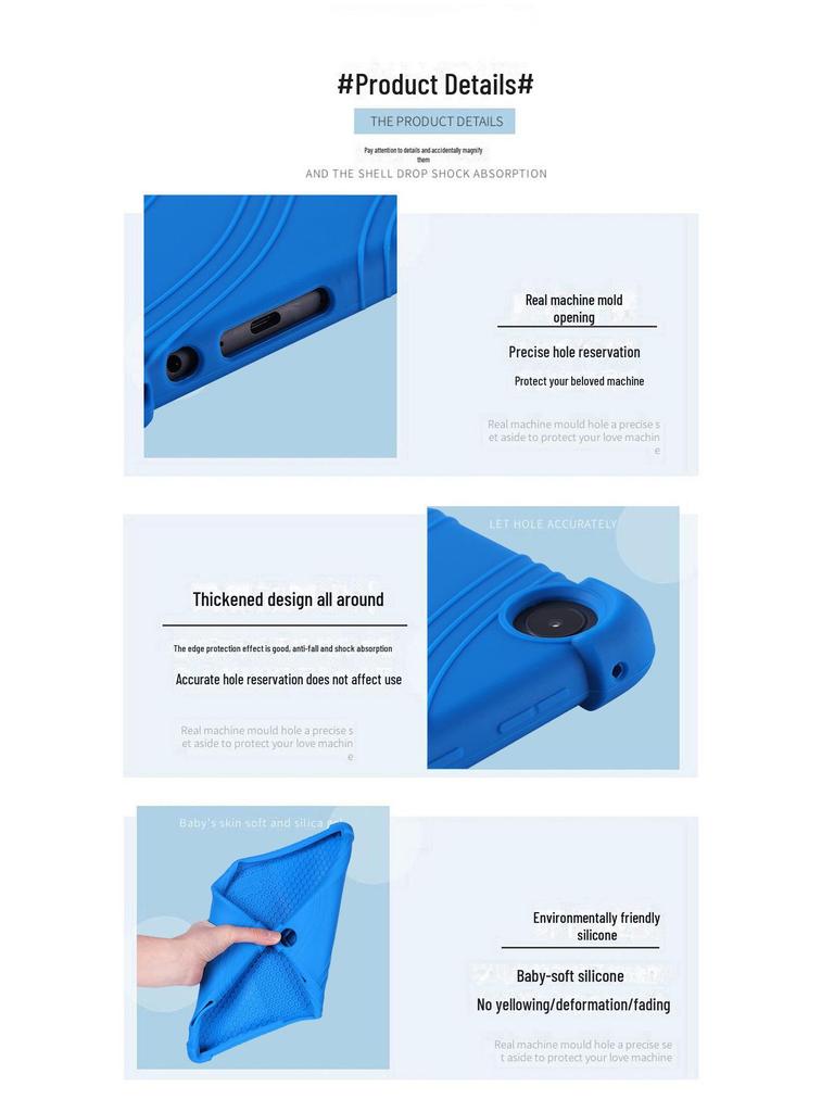 Совместим с Lenovo M10 3-го поколения TB328XU/TB328FU 10,1-дюймовый чехол - силиконовый чехол-кронштейн против падения