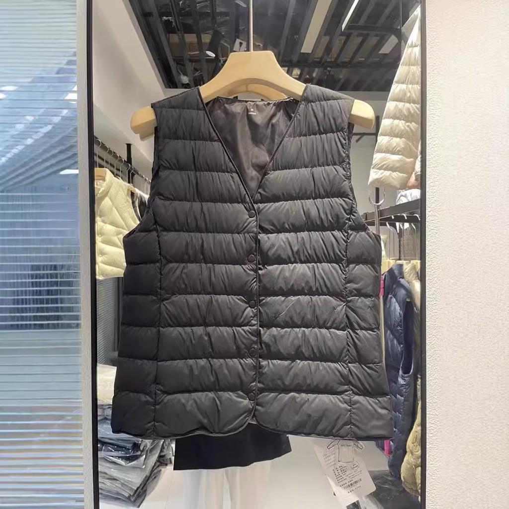 Женский пуховый жилет с подкладкой 90% белый утиный пух короткий жилет утолщенный теплый пуховик