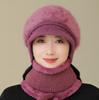 Winter Hat Female Faux Rabbit Fur Ear Protection Wool Hat Plush Thick Warm Knitted Hat