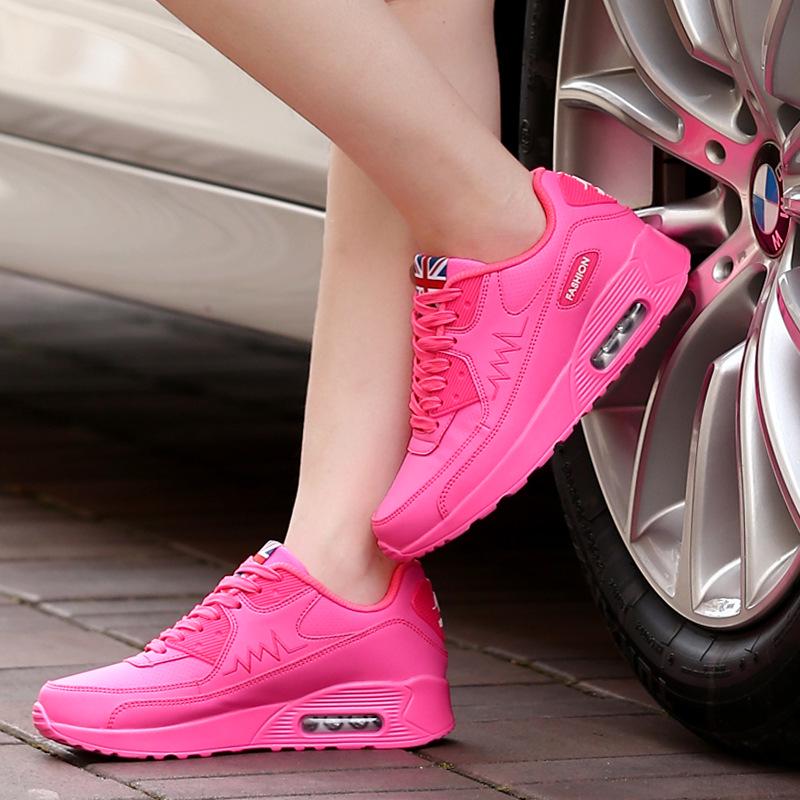 Женские кроссовки на воздушной подушке, повседневные кроссовки, модные кожаные дышащие спортивные туфли, женские кроссовки