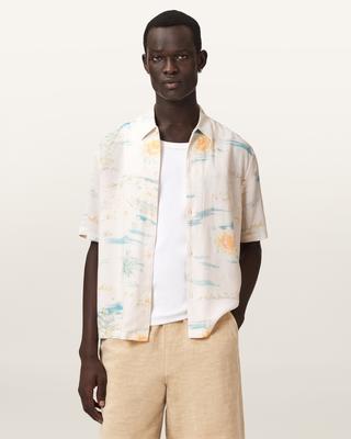 ALLSAINTS Bridger Boxy Short Sleeve Print Shirt M117Se-10404