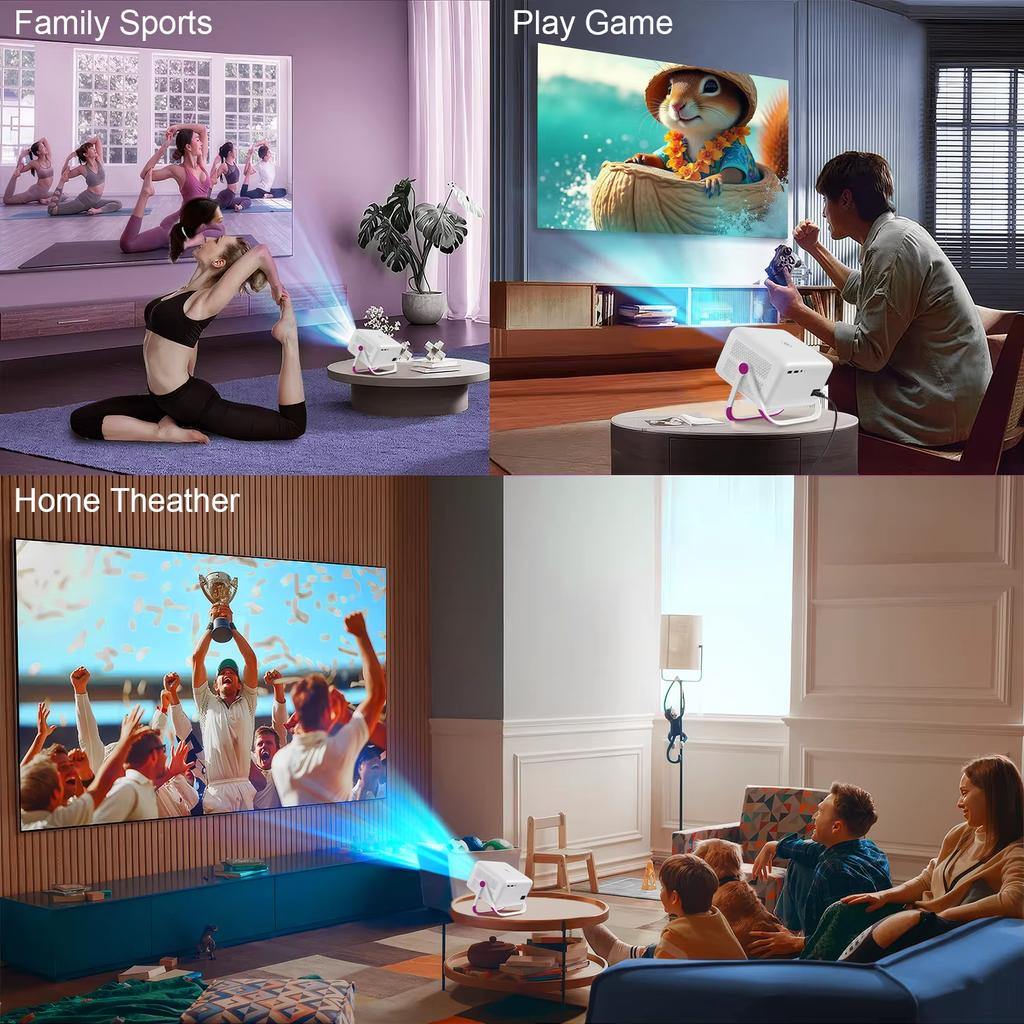 Проектор Velec 4K HD 650 ANSI 1080P с автофокусом Android 11 H713 Wifi6 BT5.2 Портативный наружный видеопроекторы для умного домашнего кинотеатра