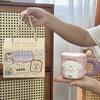 Кружка для щенка с крышкой и ложкой Очаровательная Высококачественная Парная Кружка для воды для девочек Домашний Креативный Дизайн Керамическая Кружка Сувенир