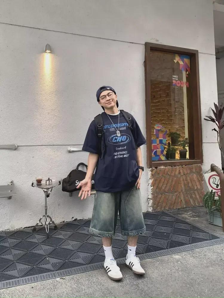 Унисекс ретро джинсовые шорты с эффектом потертости: Свободные, повседневные, прямые, широкие укороченные брюки