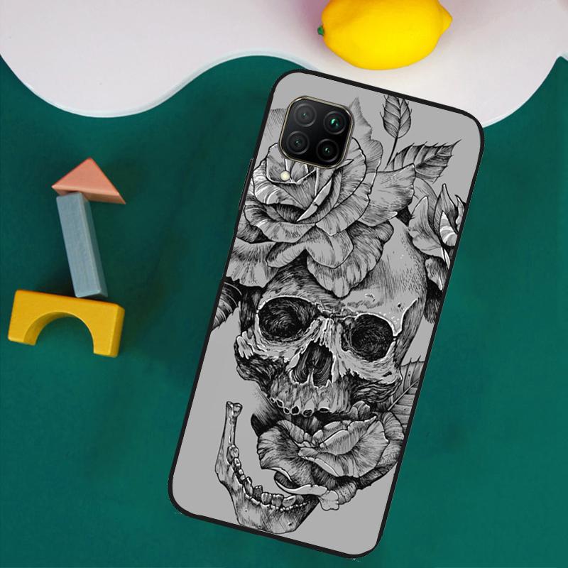 Чехол с готическим черепом для Huawei Nova 11i 12s 12i 8i 7i Y73 Y70 Y90 Y60 Y72 Y61 Y91 9 10 SE P30 Pro P40 Lite